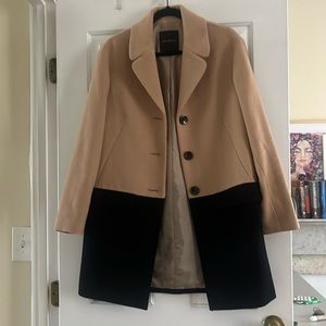 Talbots Long Overcoat - Tan and Black Size 6